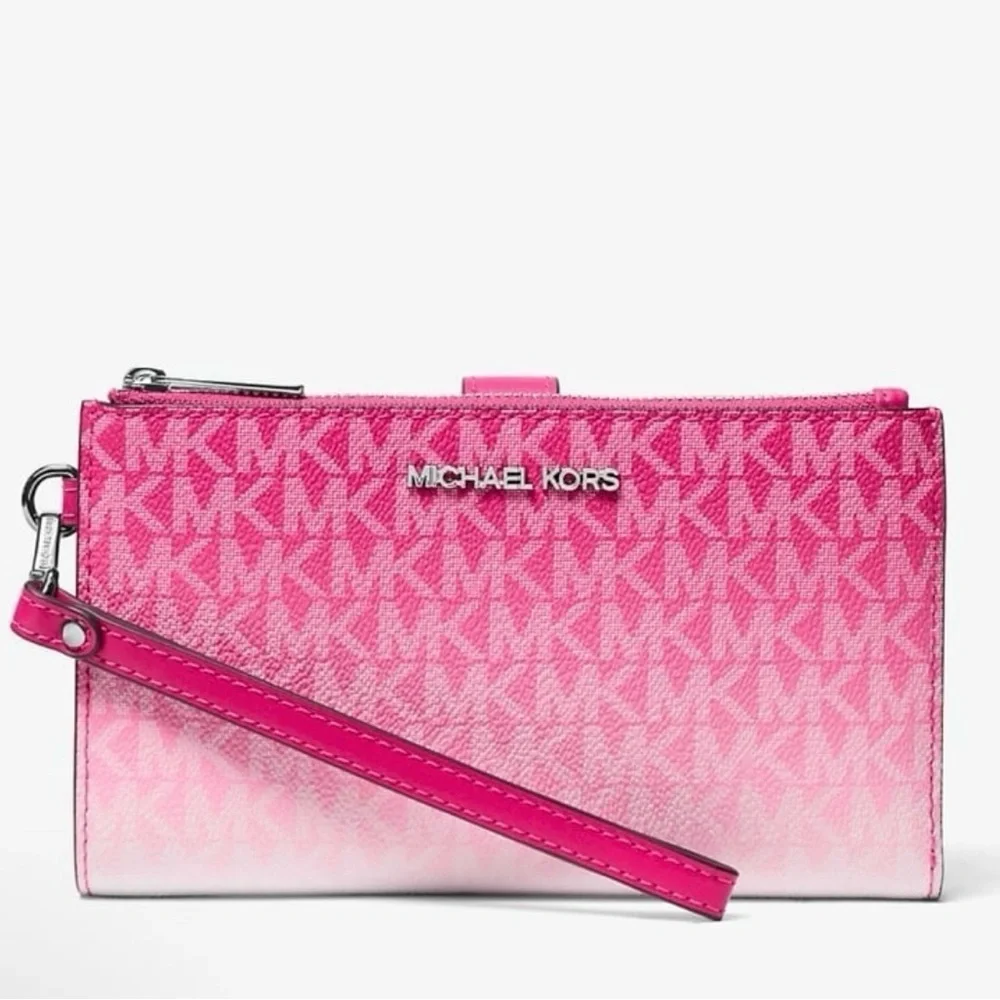Michael Kors Dragonfruit Ombré Double Zipper Wallet